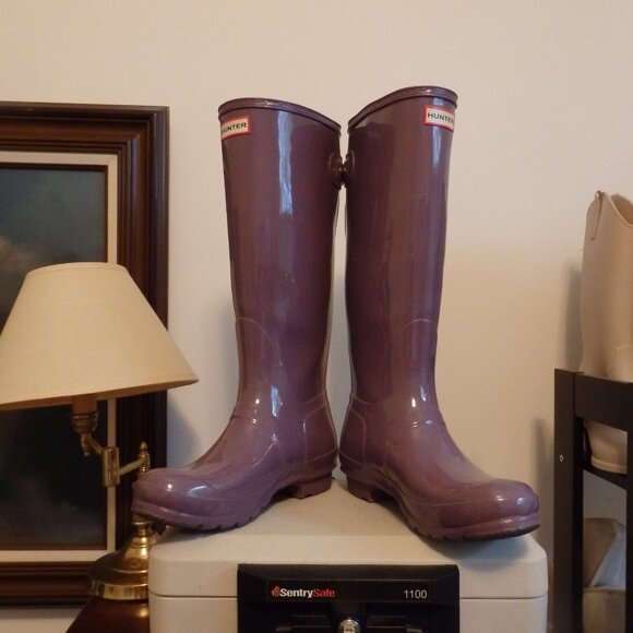 Rare PURPLE Hunter rain boots wellies Excellent condition US woman's 10 - Picture 2 of 5
